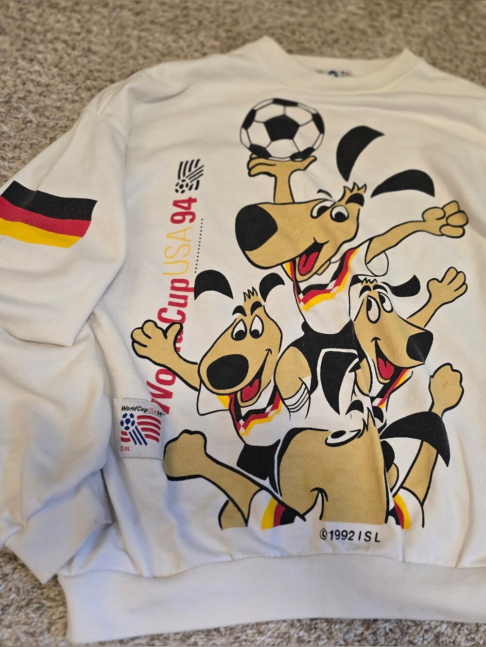 Rare 1992 ISL Vintage 1994 World Cup USA German Team Mascot Crewneck